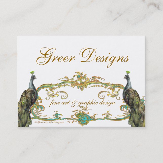 Carte De Visite Entreprise/Profil/Enregistrer la date Peacock et G (Devant)