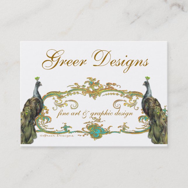 Carte De Visite Entreprise/Profil/Enregistrer la date Peacock et G (Devant)