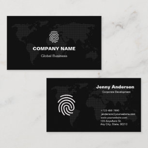 Carte De Visite Entreprise simple de marque personnalisée en noir 