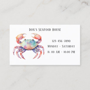Carte De Visite Entreprise tendance de crabe d'aquarelle / Restaur