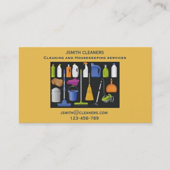Carte De Visite Entreprises de ménage ou de nettoyage à distance (Devant)