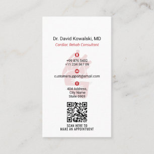 Carte De Visite Entreprises de soins cardiaques   Rouge simple