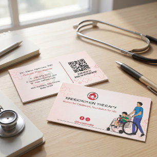 Carte De Visite Entreprises de thérapie pédiatrique   Rouge clair