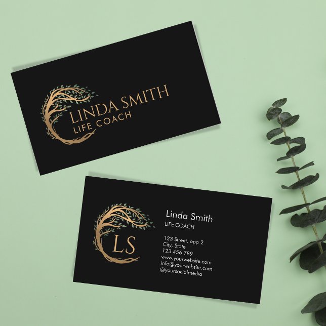 Carte De Visite Entretien de la pelouse arborescente Aménagement d (Professional and unique tree logo design for your lawn care and landscaping business)