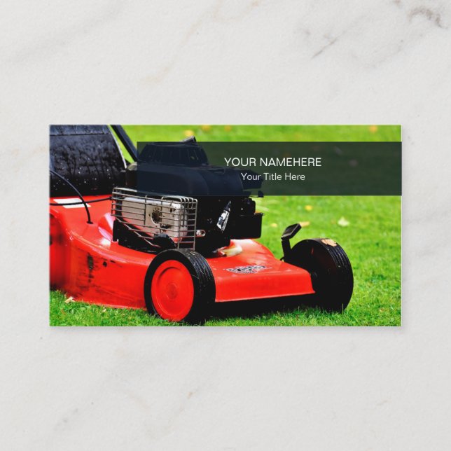 Carte De Visite Entretien de la pelouse Grass Mowing Gardener Pays (Devant)