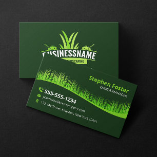 Carte De Visite Entretien de pelouse vert foncé Paysagisme Tonte E