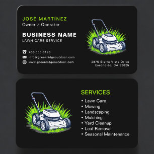 Carte De Visite Entretien et maintenance de pelouse modernes
