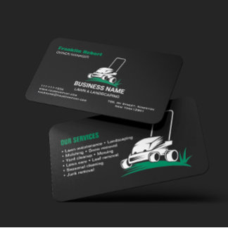 Carte De Visite Entretien et service professionnel de pelouse vert