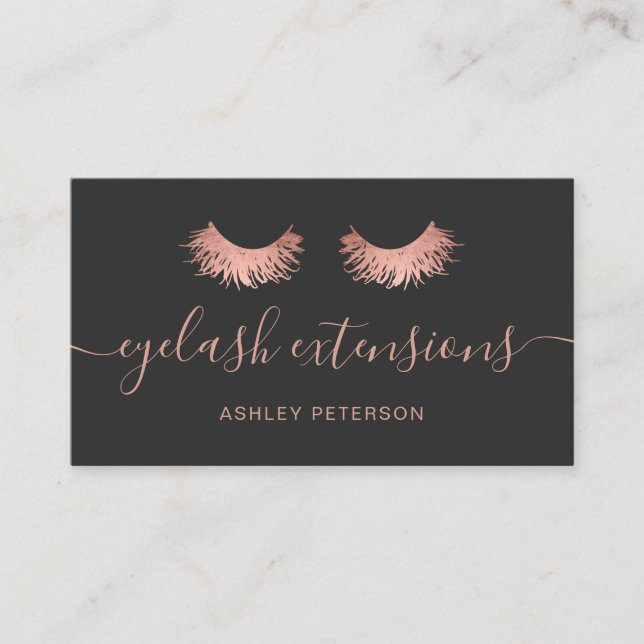 Carte De Visite Epaules en or rose chic moderne gris tendance (Devant)