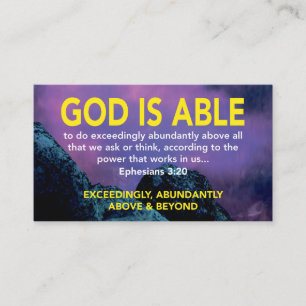 Carte De Visite Éphésiens 3:20   DIEU EST CAPABLE D'Écriture Émine
