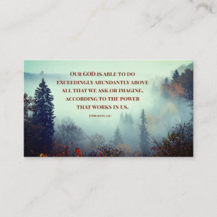 Carte De Visite Éphésiens 3:20 Notre DIEU est capable... Forêt d'a