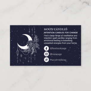 Carte De Visite Épidémie de bougie de la Lune du ciel étoilé