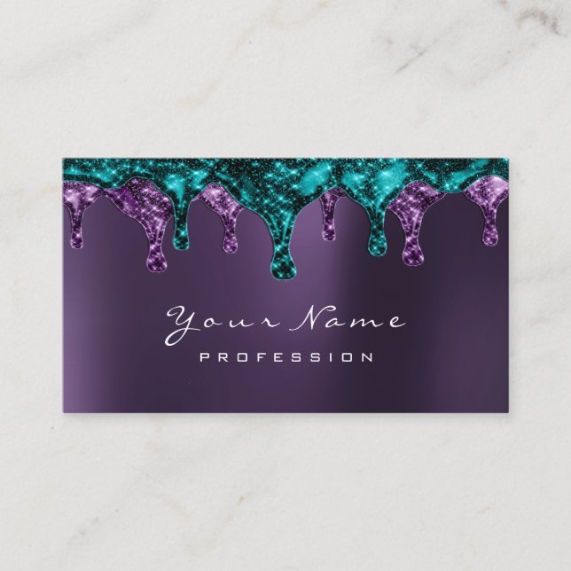 Carte De Visite Épilation de cire Dépilation ongles Turquoise viol (Devant)