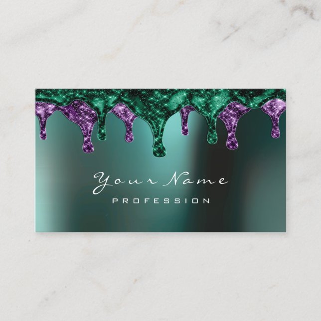 Carte De Visite Épilation de cire Dépilation ongles Turquoise viol (Devant)