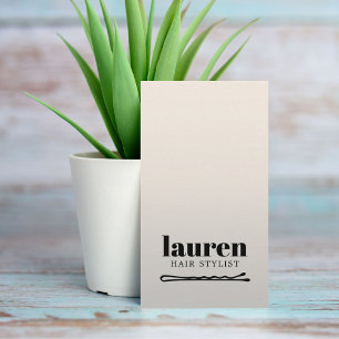 Carte De Visite Épingle à cheveux moderne gras faux argent noir gr