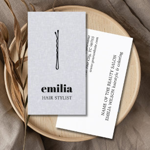 Carte De Visite Épinglette de cheveux grise noire texture minimali