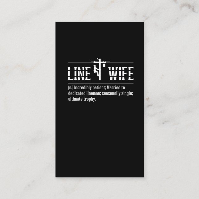 Carte De Visite Épouse de ligne Mari Mari Maryé Électricien (Devant)