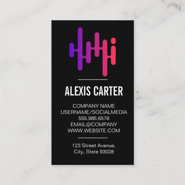 Carte De Visite Equaliseur audio | Producteur (Devant)