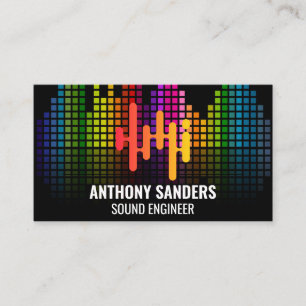 Carte De Visite Equalizer sonore coloré   Musique