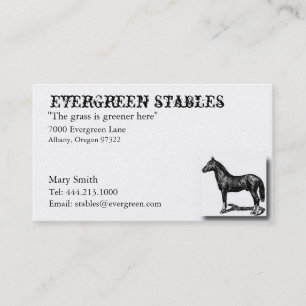 Carte de visite équin de cheval