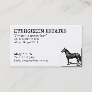 Carte de visite équin d'écuries de cheval