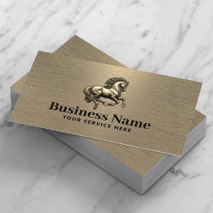 Carte De Visite Equine Entraînement Cheval équitation Or équestre