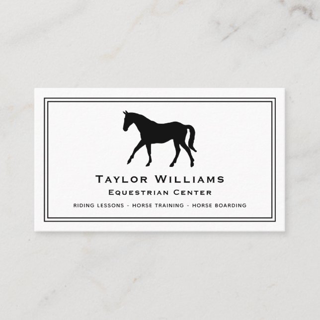 Carte De Visite Equine équitation équitation Équestre Entraîneur C (Devant)
