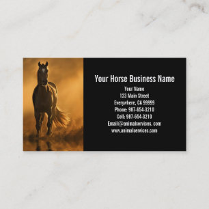 Carte De Visite Equine Horse Boarding Lessons Vet Business