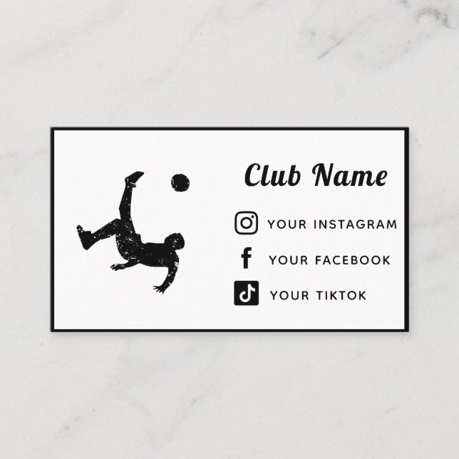 Carte De Visite Équipe Club Coach du joueur de football Simple Méd (Devant)