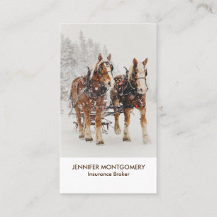 Carte De Visite Équipe de Belgique de cheval Wintery Christmas Sce