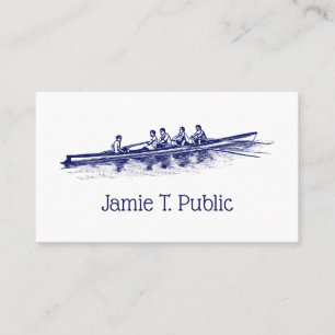 Carte De Visite Équipe de rameurs de l'équipage de rame bleu Sport