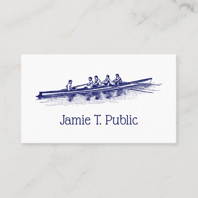 Carte De Visite Équipe de sports nautiques Blue Rowing Rowers (Devant)