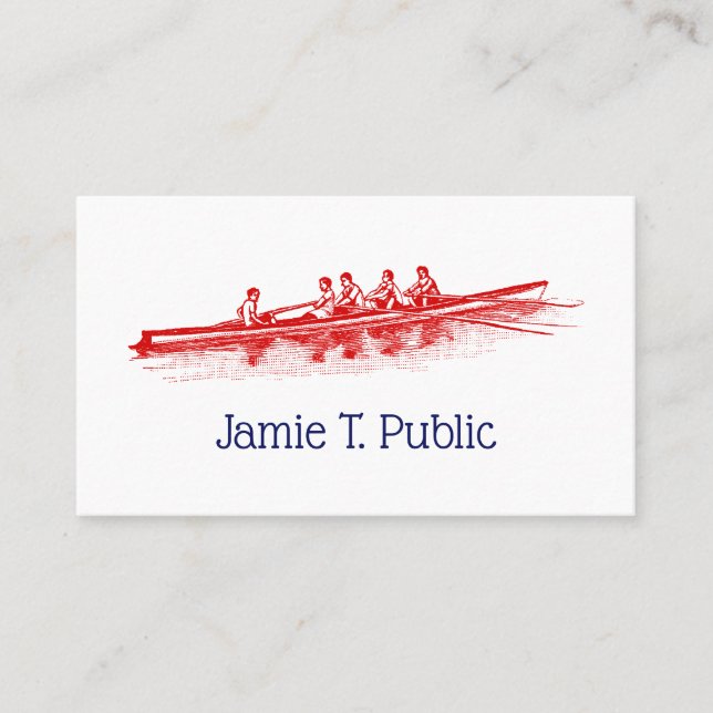 Carte De Visite Équipe de sports nautiques Red Rowing Rowers (Devant)