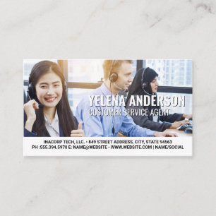 Carte De Visite Équipe du support client travaillant dans Office