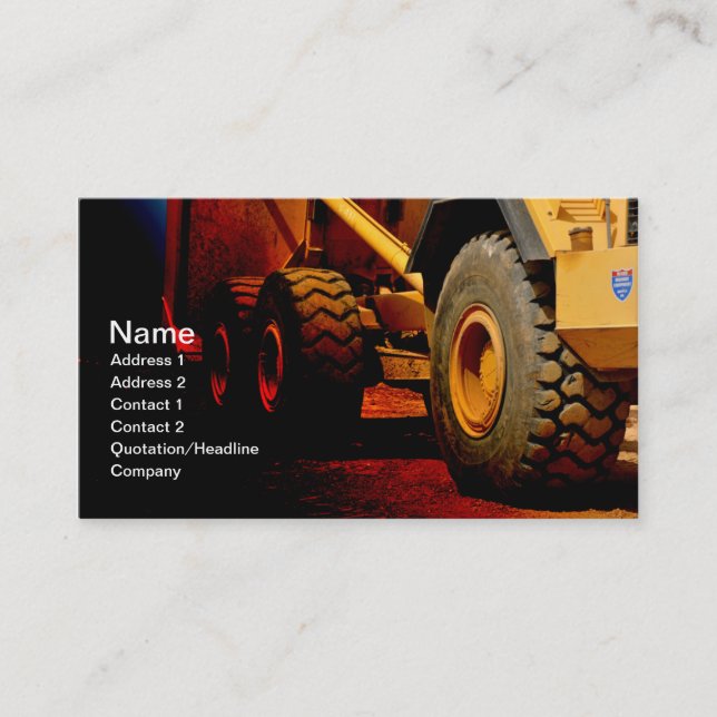 Carte De Visite équipement de construction lourd (Devant)