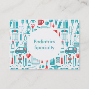 Carte De Visite Équipement Médicale en Turquoise et en rouge