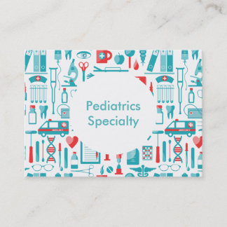 Carte De Visite Équipement Médicale en Turquoise et en rouge
