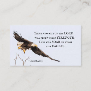 Carte De Visite Esaïe 40:31 Aigle Bald Bible chrétienne Verse