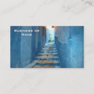 Carte De Visite Escalier bleu étroit au Maroc