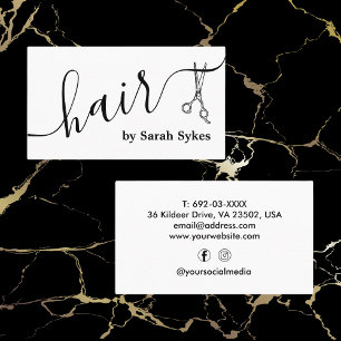 Carte De Visite Escaliers Personnalisés Scissers Script Barber Bla