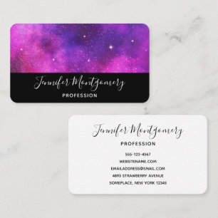 Carte De Visite Espace rose & violet & Étoiles Faux Galaxy