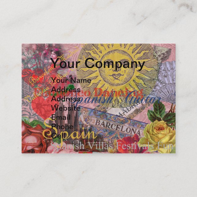 Carte De Visite Espagne Sunshine Espagnol Travel Art (Devant)