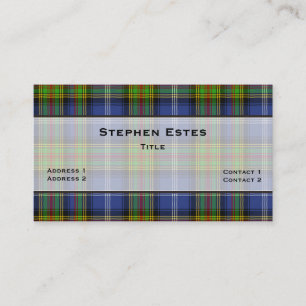 Carte De Visite Este Tartan traditionnel Plaid personnalisé