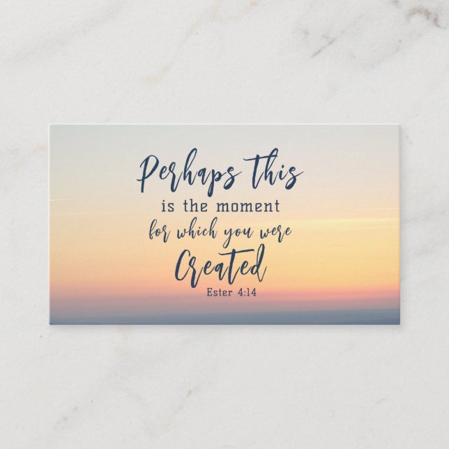 Carte De Visite Esther 4:14 C'est peut-être l'heure de la Bible Ve (Devant)