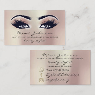 Carte De Visite Esthetician rose de mèches de sourcils de