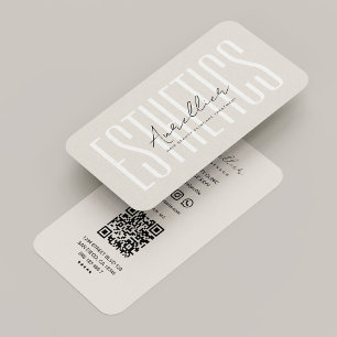Carte De Visite Esthéticienne agréée Code QR minimal sable