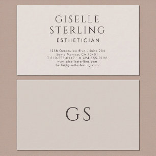 Carte De Visite Esthéticienne Luxe Minimaliste Neutre Moderne