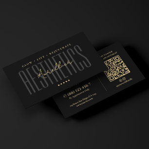 Carte De Visite Esthéticienne minimaliste esthétique Noir