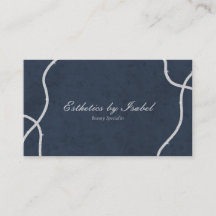 Carte de visite esthétique bleu élégant avec étinc