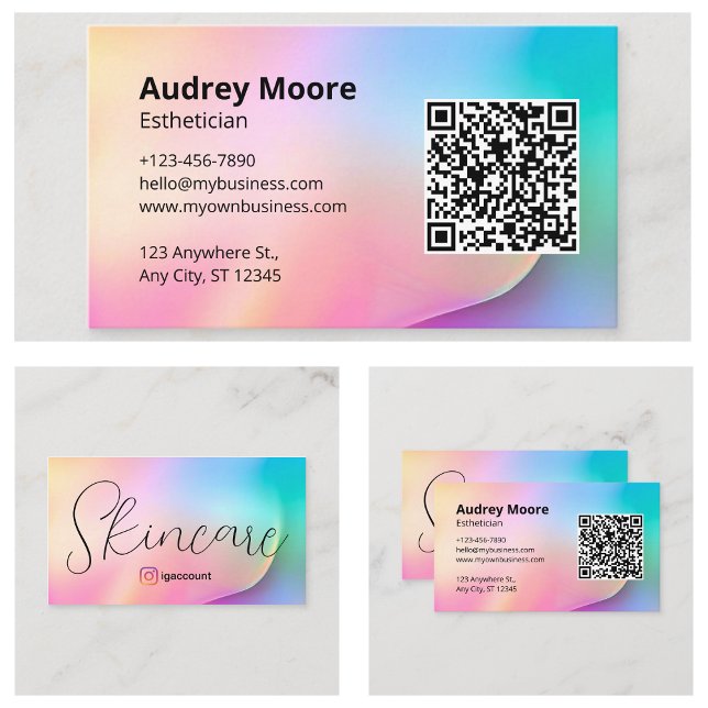 Carte De Visite Esthétique de soins de la peau (Skincare Esthetician Business Card
)